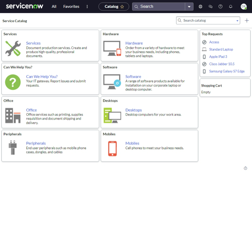 Demo Service Catalog Demo Service Catalog Landing