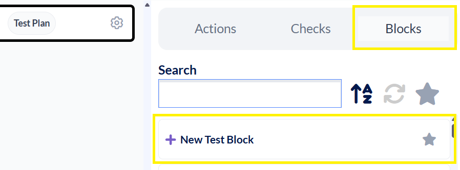 populate the test block name